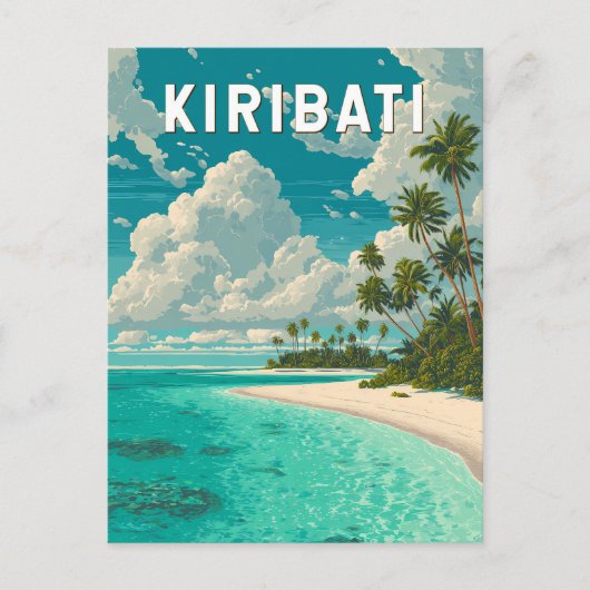 Kiribati Illustration Travel Art Vintage Postkarte (Vorderseite)