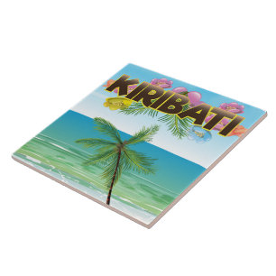 Kiribati-Insel-Reiseposter Fliese