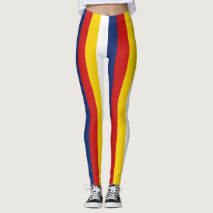 Kiribati National Flag Colors Vertikal gestreift Leggings