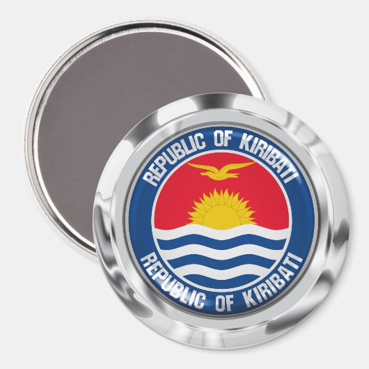 Kiribati Round Emblem Magnet (Vorderseite/Rückseite)