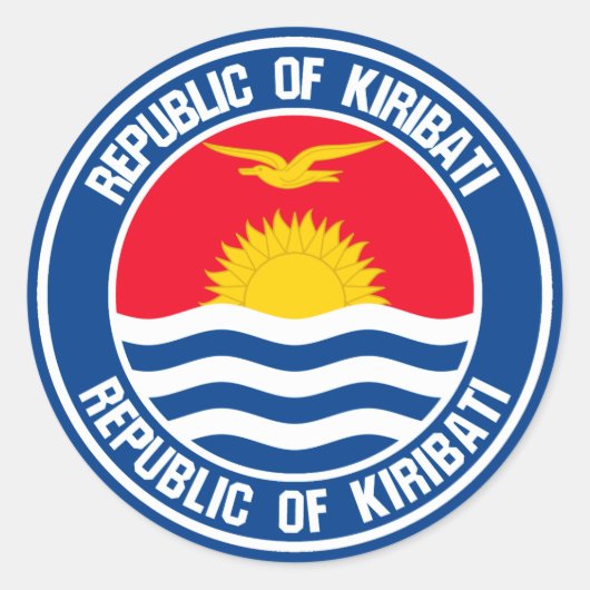 Kiribati-RundEmblem Runder Aufkleber (Vorderseite)