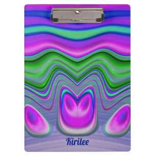 KIRILEE ~ 3D! Rosa, Lila, grün, blau Klemmbrett