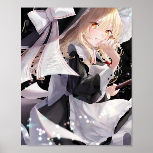 Kirisame Marisa in Schwarz Poster (Vorne)