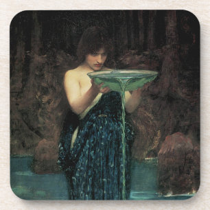 Kirke die Neiderfüllte von John William Waterhouse Getränkeuntersetzer