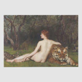 Kirke (Frau mit wildem Tiger) (von John Collier) Seidenpapier