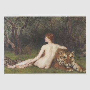 Kirke (Frau mit wildem Tiger) (von John Collier) Seidenpapier
