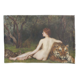 Kirke (Göttin mit wildem Tiger) (von John Collier) Kissenbezug