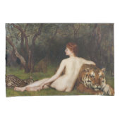 Kirke (Göttin mit wildem Tiger) (von John Collier) Kissenbezug (Vorderseite-Rechts)