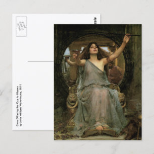 Kirkes Darreichung des Bechers an Odysseus von JW Postkarte