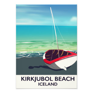 Kirkjubol Beach Island Urlaubs Poster