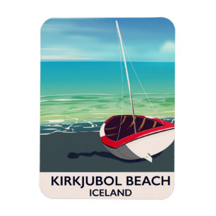 Kirkjubol Beach Island Urlaubs Poster Magnet