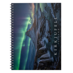 Kirkjufell-Berg & Wasserfall Nordlichter Notizblock