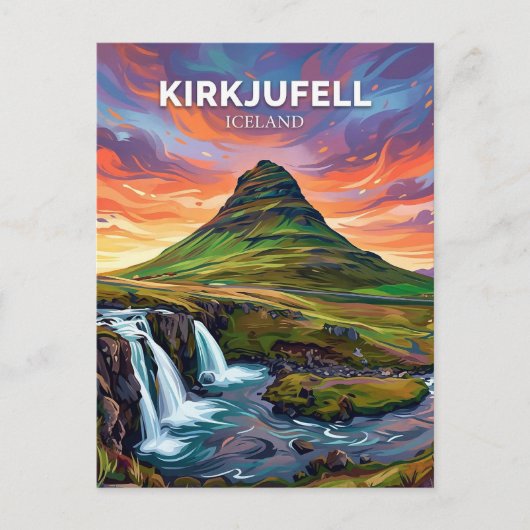 Kirkjufell Island Postkarte (Vorderseite)