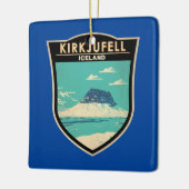 Kirkjufell Island Reisen Vintag Keramikornament (Links)