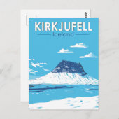 Kirkjufell Island Reisen Vintag Postkarte (Vorne/Hinten)