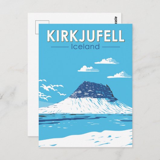 Kirkjufell Island Reisen Vintag Postkarte (Vorne/Hinten)