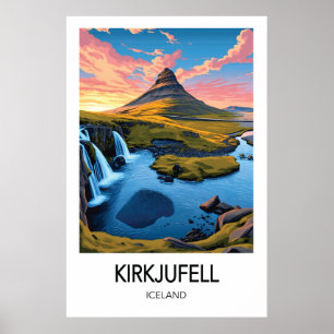 Kirkjufell Island Reiseplakat Poster