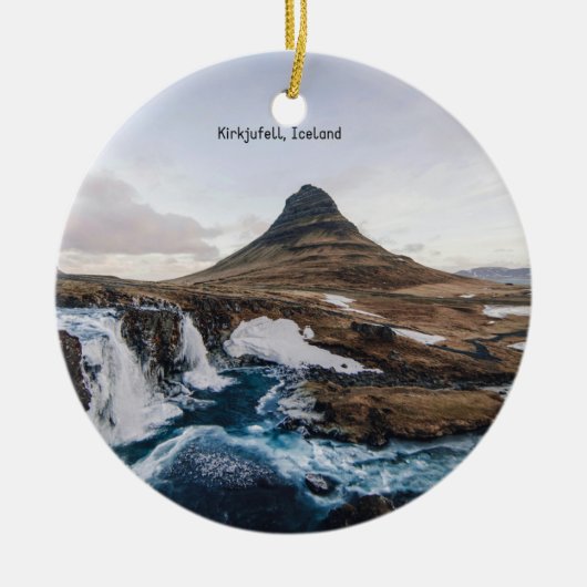 Kirkjufell, Kirchenberg, Island, Keramik Ornament (Vorne)