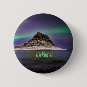 Kirkjufell Mountain in Island Nordlichter Button