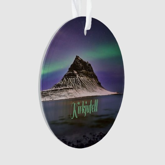 Kirkjufell Mountain in Island Nordlichter Ornament (Vorderseite)