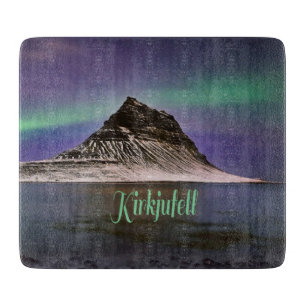 Kirkjufell Mountain in Island Nordlichter Schneidebrett