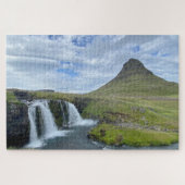 Kirkjufellsfoss Wasserfälle und Berge in Island Puzzle (Horizontal)