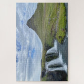Kirkjufellsfoss Wasserfälle und Berge in Island Puzzle (Vertikal)