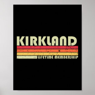 Kirkland Nachname Lustig Retro Vintage 90er Geburt Poster