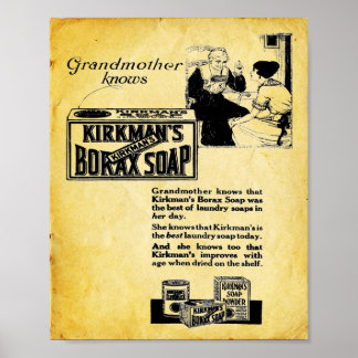 Kirkmans Borax Seife - Vintage-Waschseifen-Druck Poster
