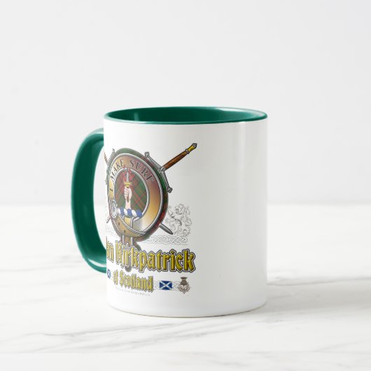 Kirkpatrick Clan Abzeichen Tasse (Vorderseite Links)