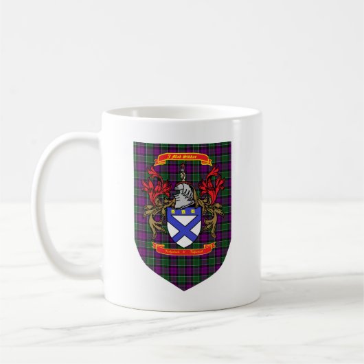 Kirkpatrick Kilpatrick Wappen auf Colquhoun Tartan Kaffeetasse (Links)