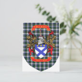 Kirkpatrick Kilpatrick Wappen auf Colquhoun Tartan Postkarte (Stehend Vorderseite)