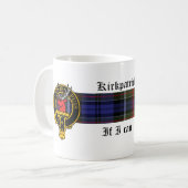 Kirkpatrick schottische Wappen- und Tartan-Tasse Kaffeetasse (Vorderseite Links)