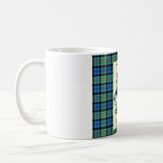 Kirkpatrick Wappen auf AncientColquhoun Tartan Kaffeetasse (Links)