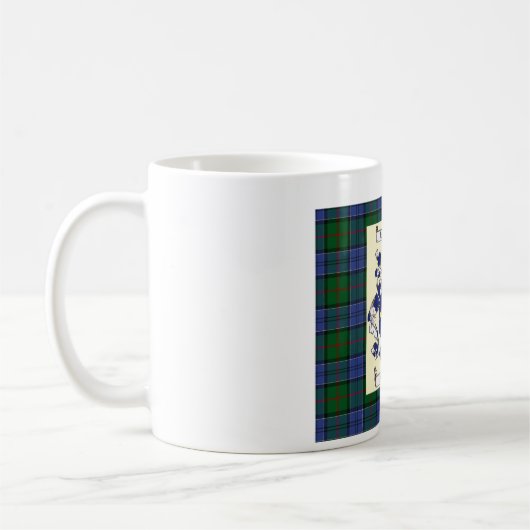Kirkpatrick Wappen auf Colquhoun Blau Tartan Kaffeetasse (Links)