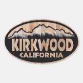 Kirkwood California Holzschild Oval Aufkleber (Vorderseite)