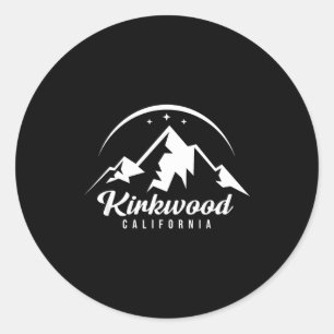 Kirkwood Kalifornien Skigebiet Skifahren Snowboard Runder Aufkleber