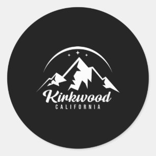 Kirkwood Kalifornien Skigebiet Skifahren Snowboard Runder Aufkleber