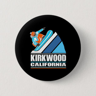 Kirkwood Kalifornien - Vintage Snowboarder Button