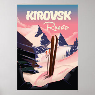 Kirovsk Russia ski travel poster