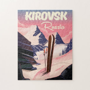 Kirovsk Russia ski travel poster Puzzle