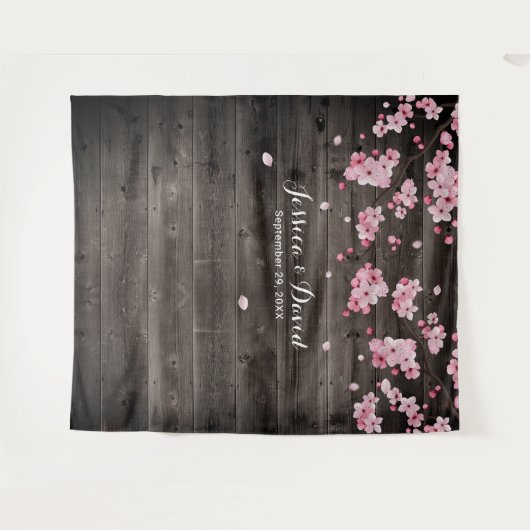 Kirry Blossom Rustikaler Stall Hochzeitsstorte Wandteppich (Vorderseite (Horizontal))