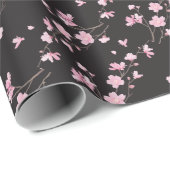 Kirry Blossom - Schwarz Geschenkpapier (Rolleneckpunkt)