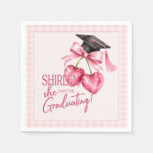 Kirsch-Abschlussservietten, Rosa Coquette Serviette (Vorderseite)