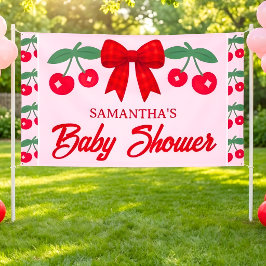 Kirsch-Baby-Party Rot kariert Bogen  Banner