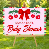 Kirsch-Baby-Party Roter Gingham-Bogen Acrylschild