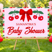 Kirsch-Baby-Party Roter Gingham-Bogen Acrylschild