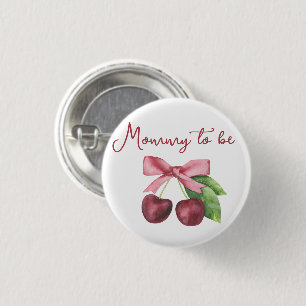 Kirsch-Baby-Party - werdende Mutter Button