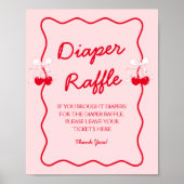 Kirsch-Baby-Party-Windel-Raffel Poster (Vorne)