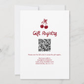 Kirsch-Baby-Shower 2-seitiges QR-Code-Registry Swe Einladung (Rückseite)